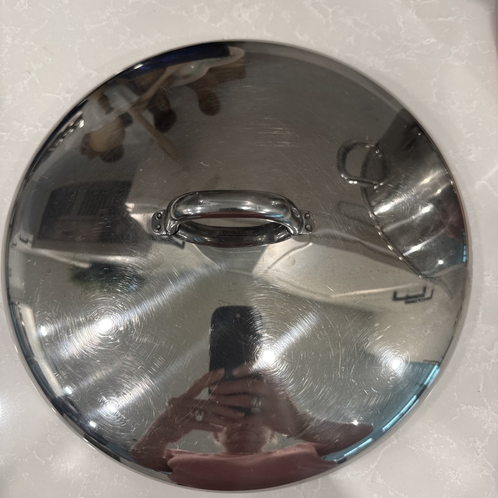 Revere Ware 12 Qt Stock Pot with Lid 1801 Copper Bottom Clinton IL USA With Lid - Picture 3 of 10